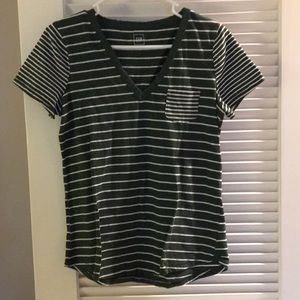 Gap olive green striped tee